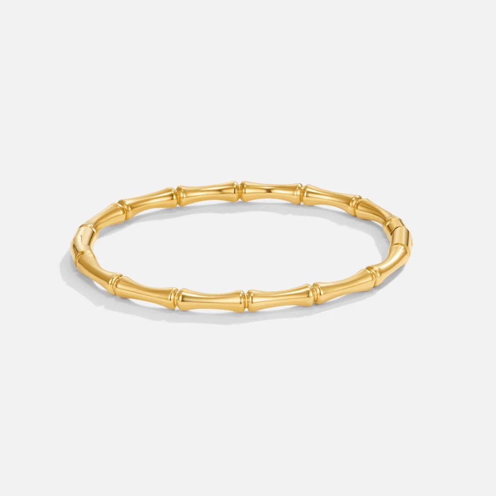 Chic Gold Bamboo-Inspired Bracelet